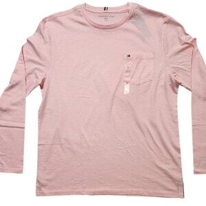Tommy Hilfiger Long-Sleeve Nantucket Tee (T) Shirt w Pocket (L)‎ Pink